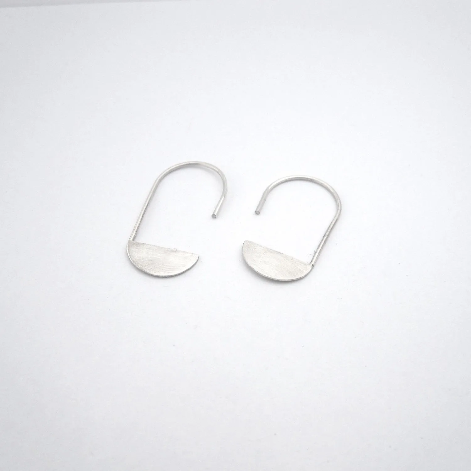A Contemporary, Hand-Made Take on the Classic Design,  Crescent Moon Dangle Earrings - 0136