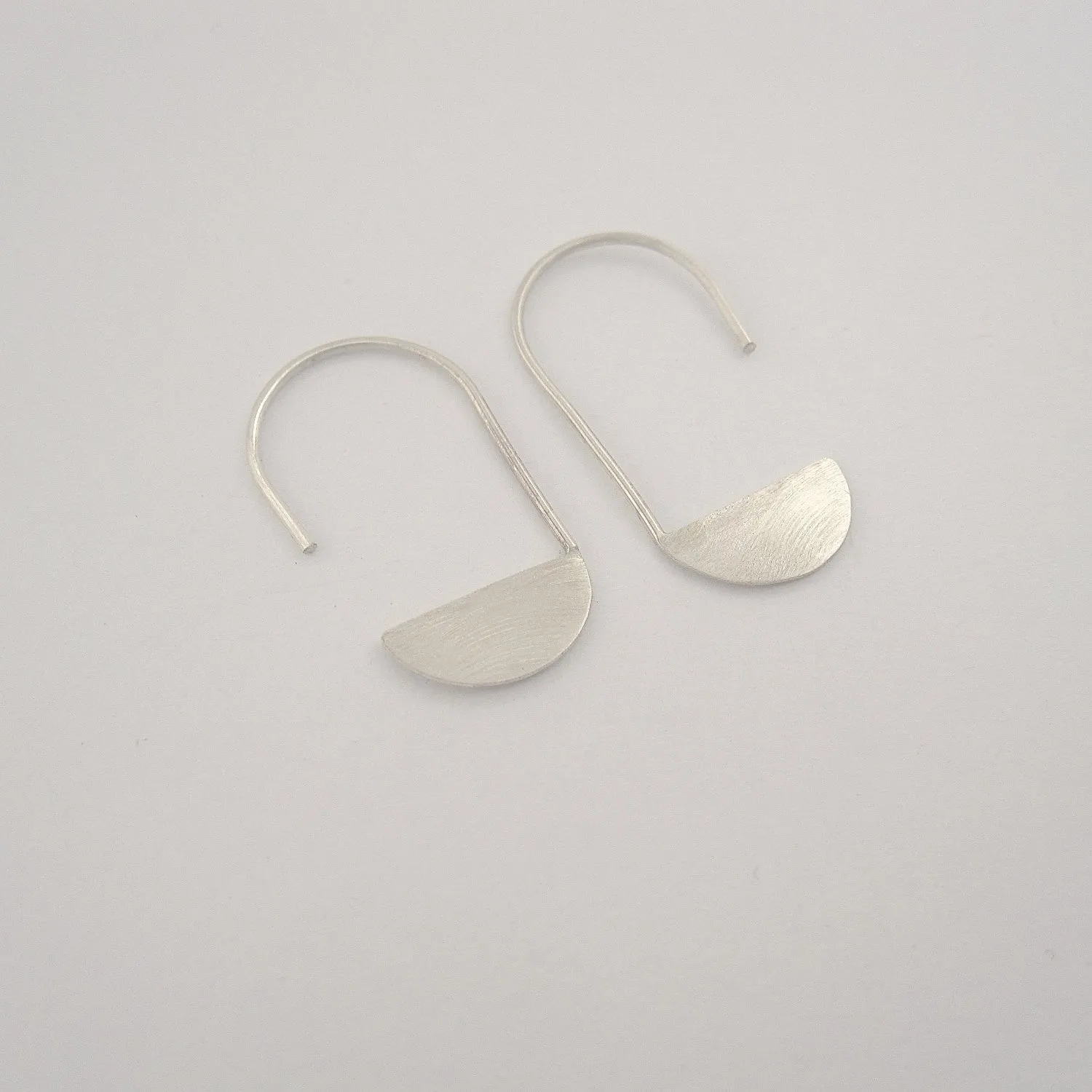 A Contemporary, Hand-Made Take on the Classic Design,  Crescent Moon Dangle Earrings - 0136
