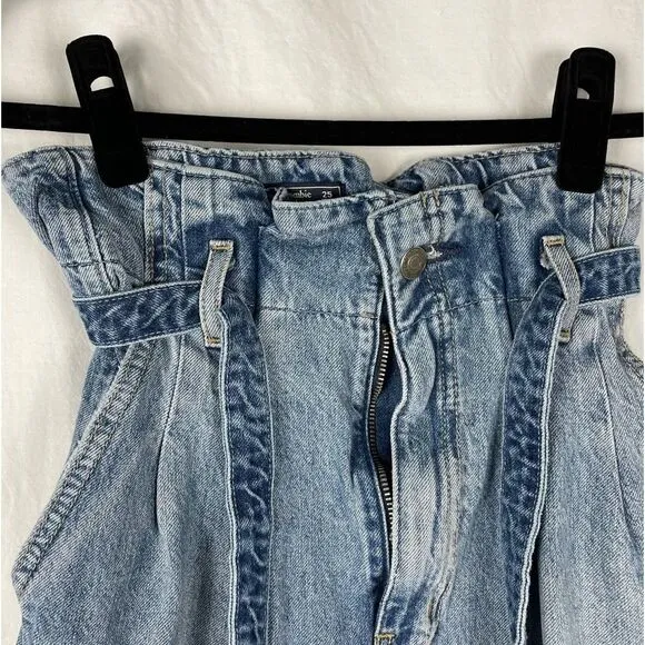 Abercrombie &amp; Fitch High Rise Paper Bag Mom Jeans - Women’s 25