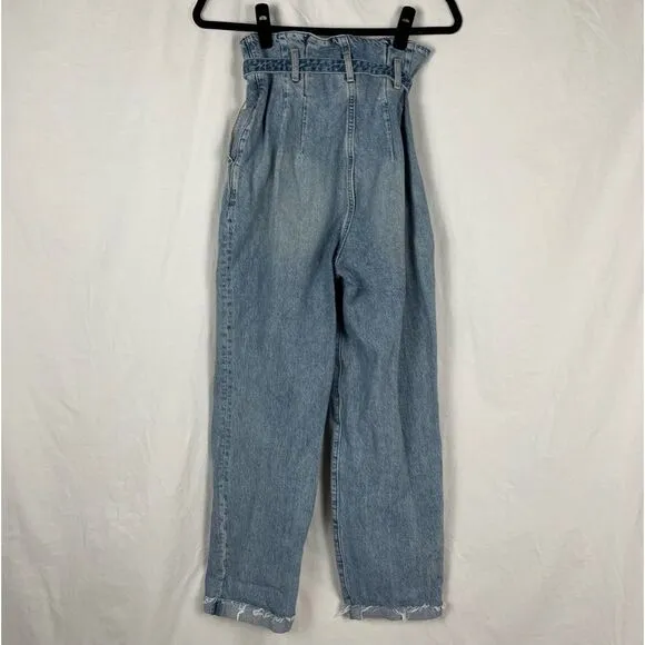 Abercrombie &amp; Fitch High Rise Paper Bag Mom Jeans - Women’s 25