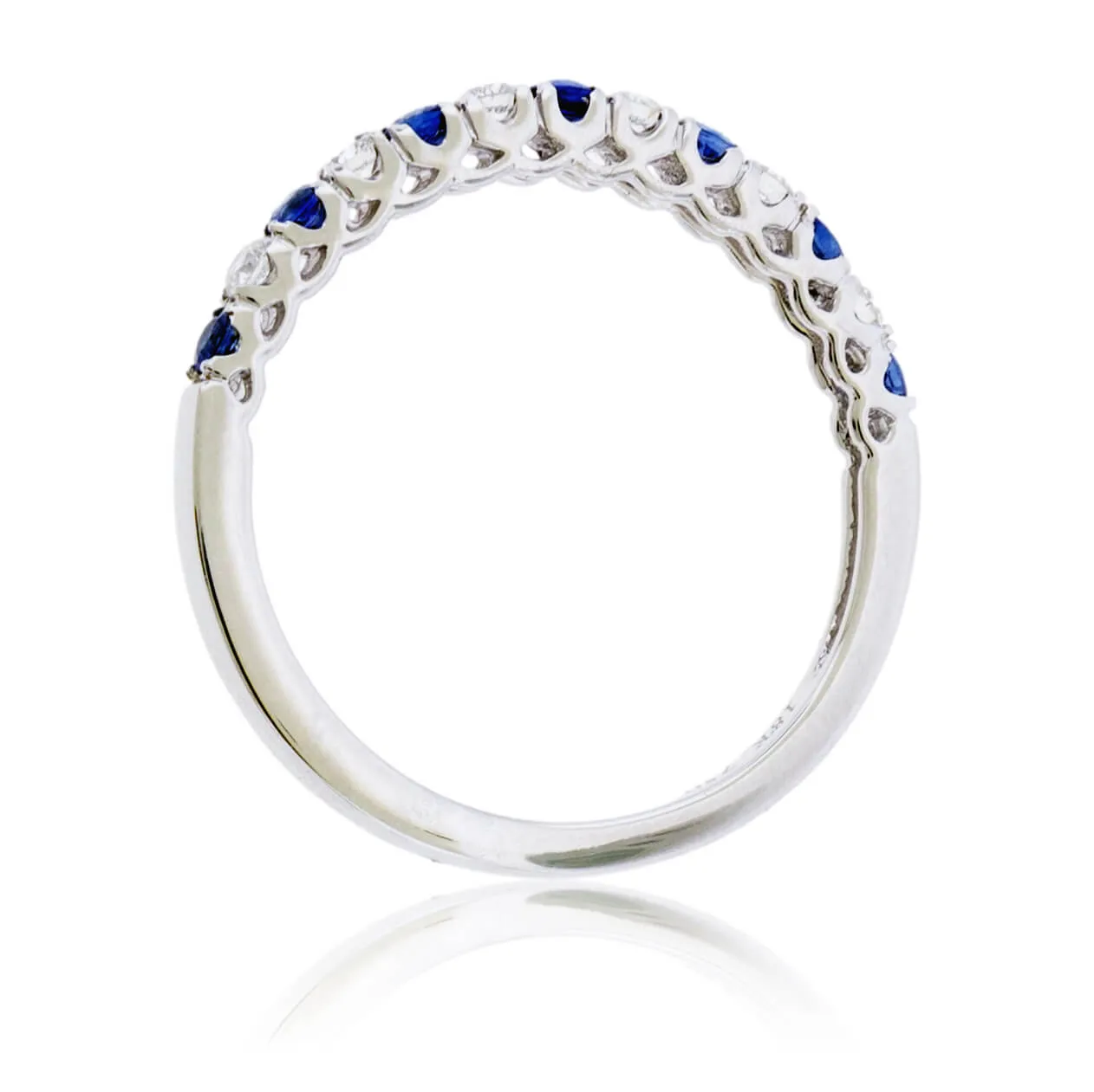 Alternating Blue Sapphire & Diamond Band
