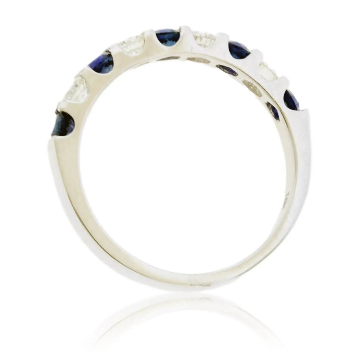 Alternating Blue Sapphire & Diamond Band