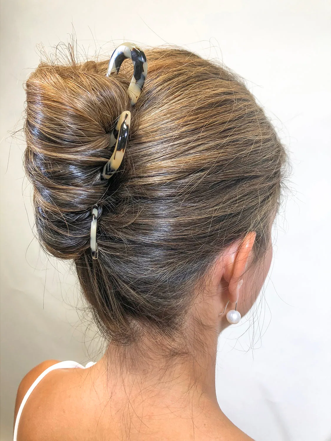 Amber Dark Tortoiseshell Hair Pin