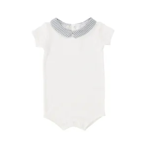Analogie Gingham Collar Onesie - Sapphire