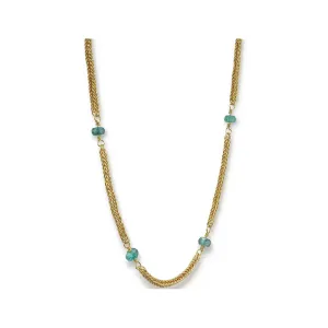 Ancient Weave 22k Gold & Emerald Chain