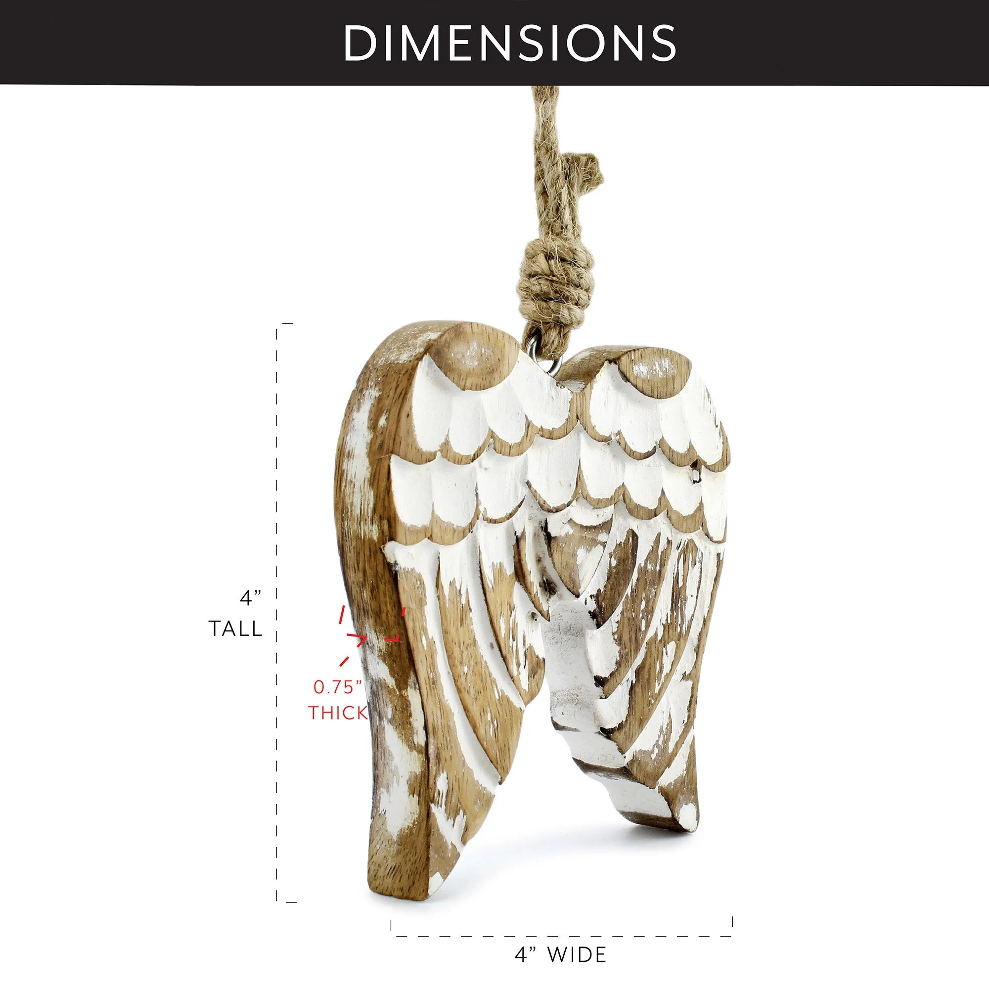 Angel Wing Wooden Ornaments (Case of 144)