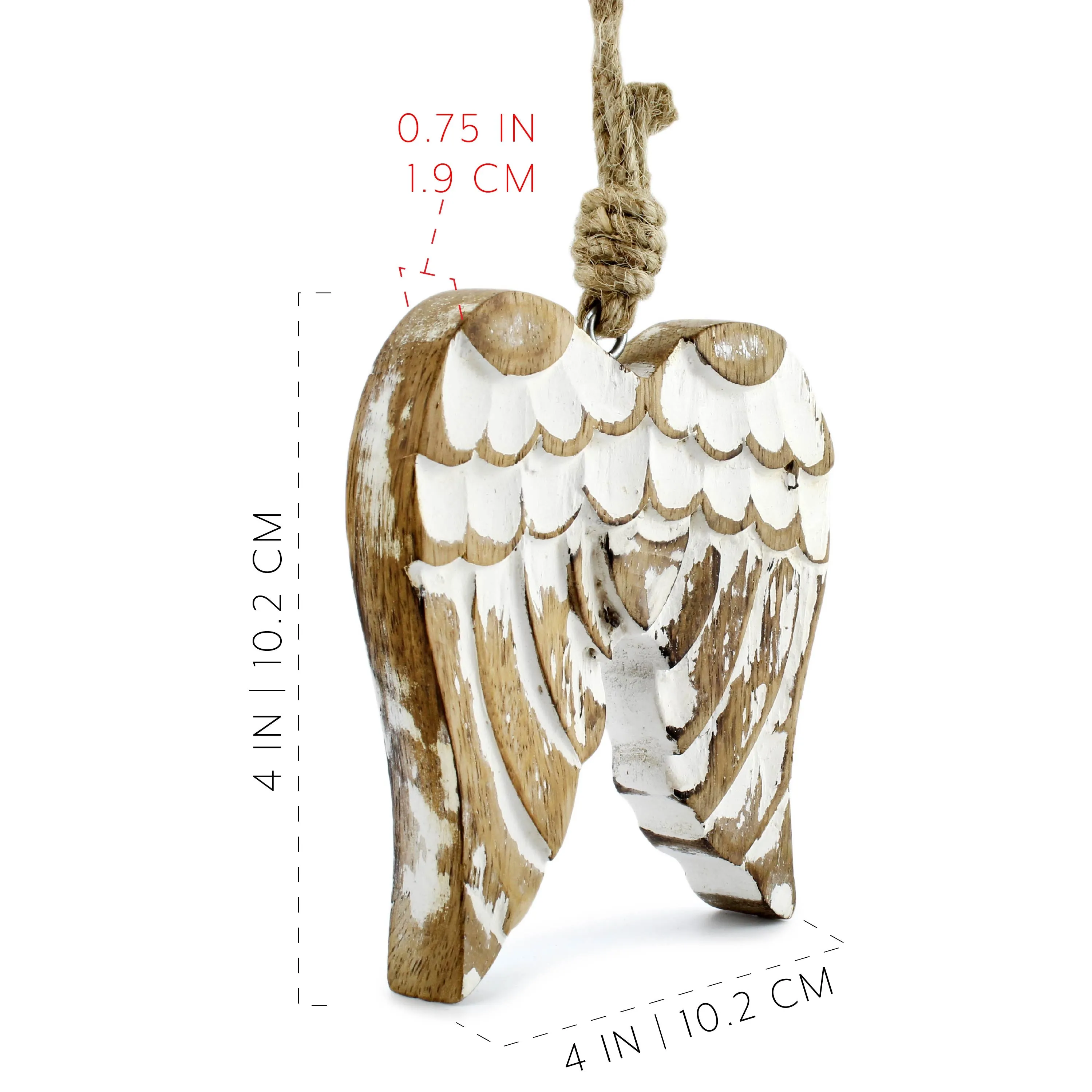 Angel Wing Wooden Ornaments (Set of 6)
