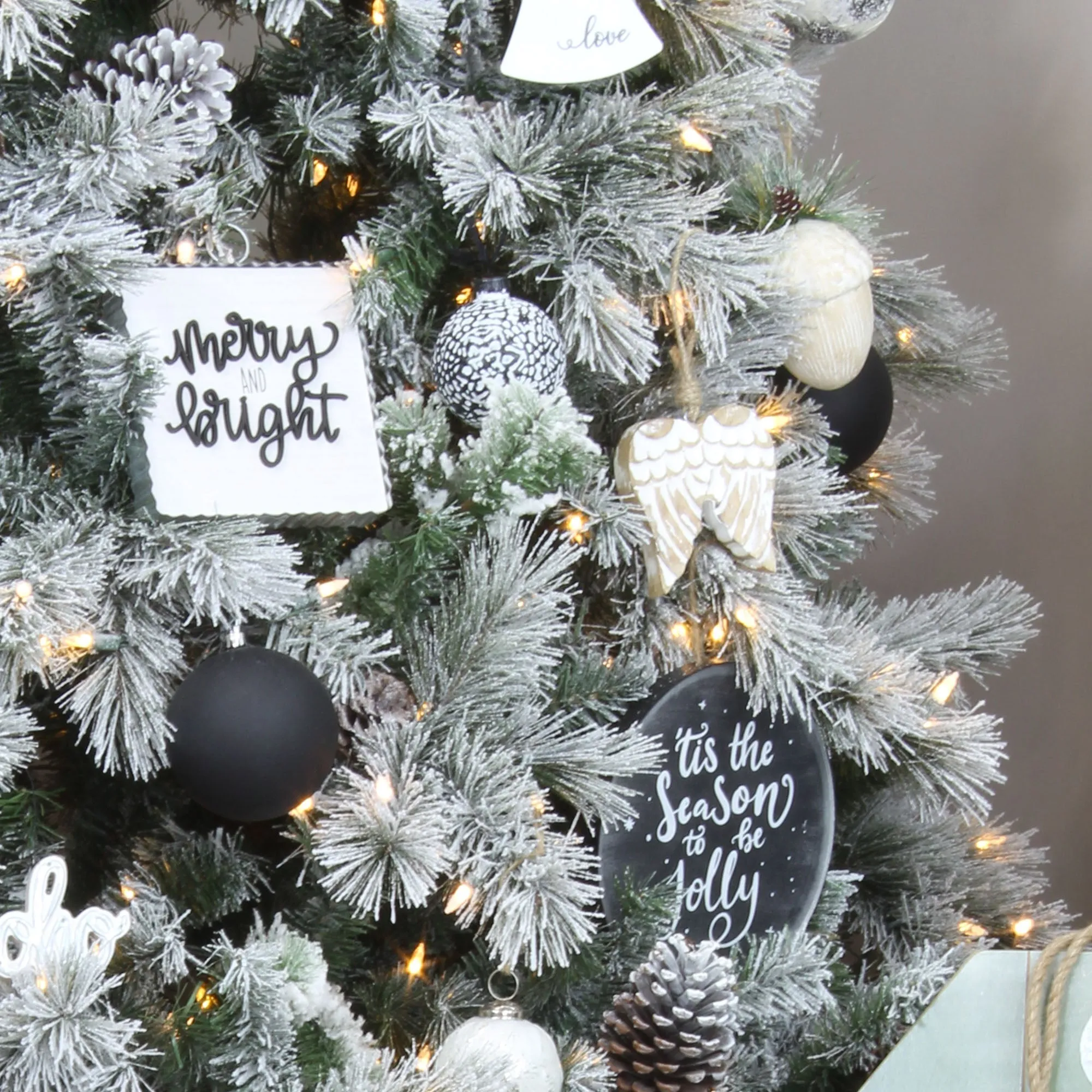 Angel Wing Wooden Ornaments (Set of 6)