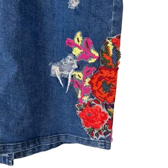 Anthropologie Cecilia Prado Gardener Distressed Denim Skirt