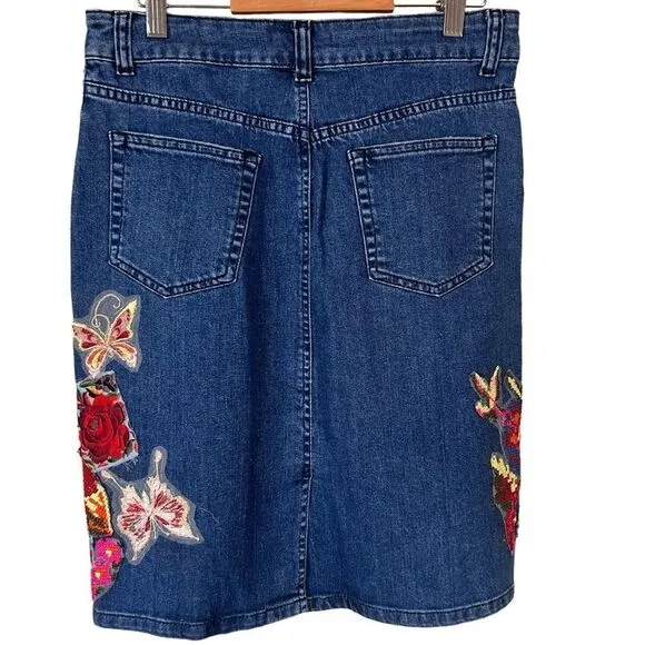 Anthropologie Cecilia Prado Gardener Distressed Denim Skirt