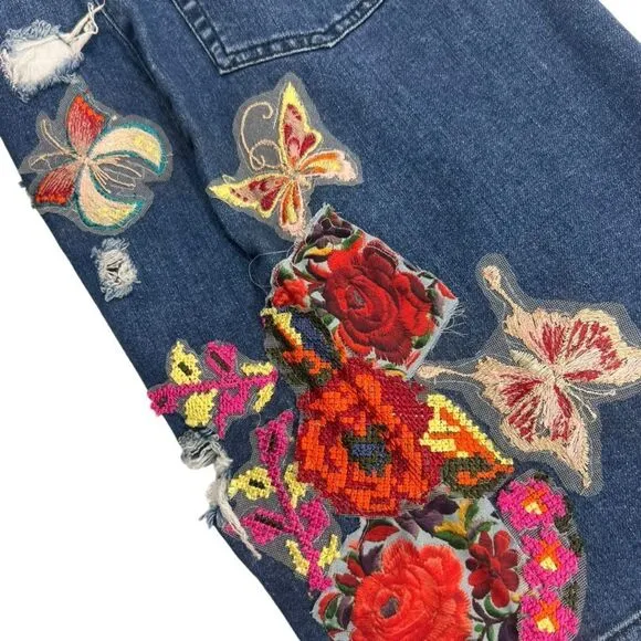 Anthropologie Cecilia Prado Gardener Distressed Denim Skirt