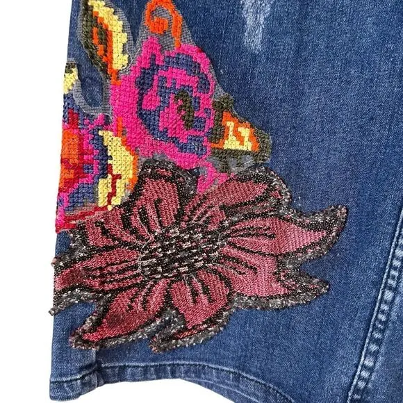 Anthropologie Cecilia Prado Gardener Distressed Denim Skirt