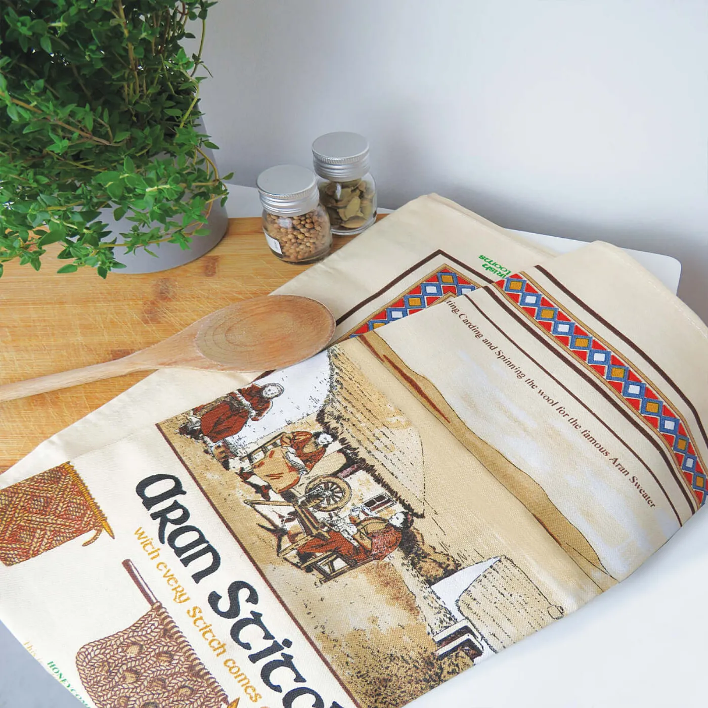 Aran Stitches Cotton Tea Towel