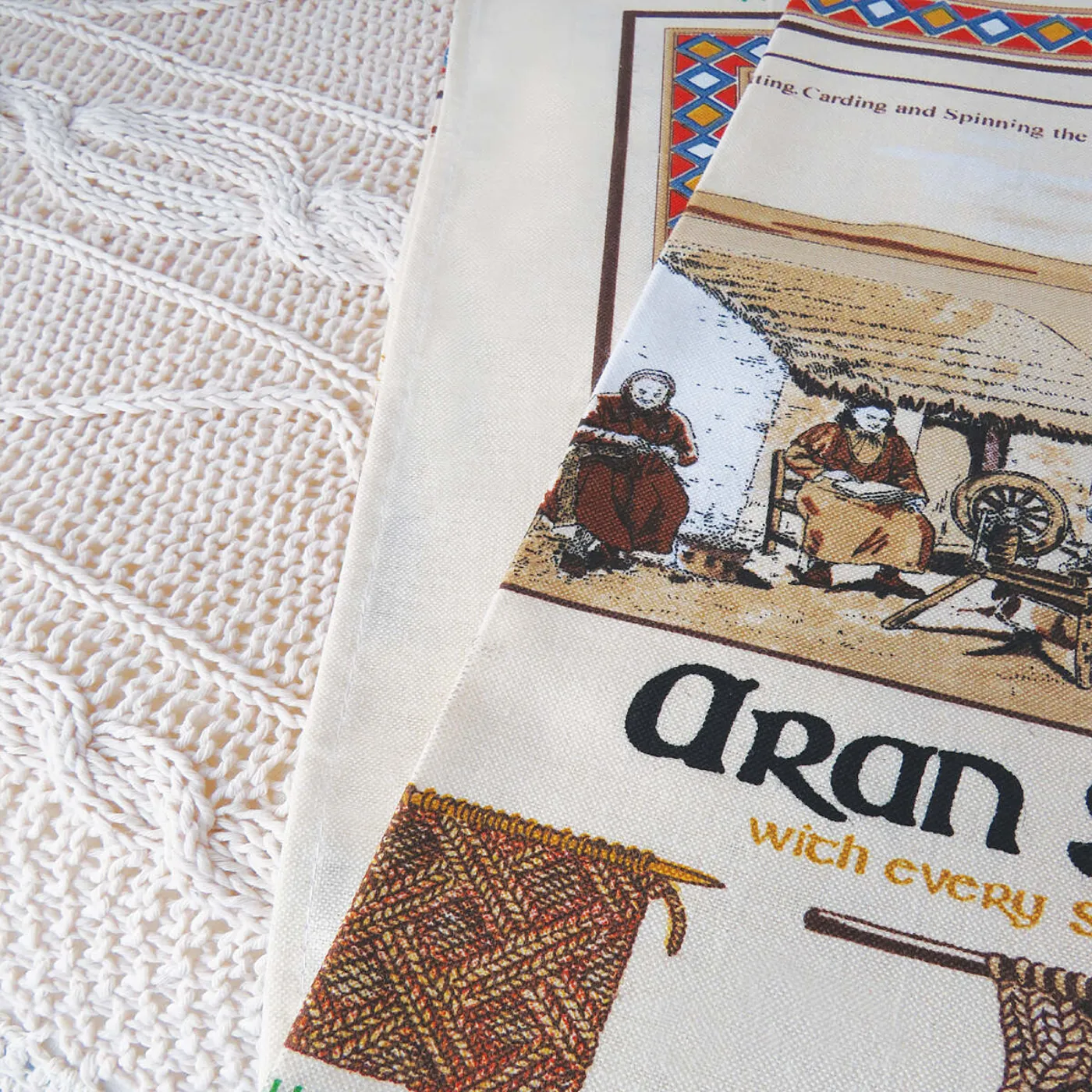 Aran Stitches Cotton Tea Towel