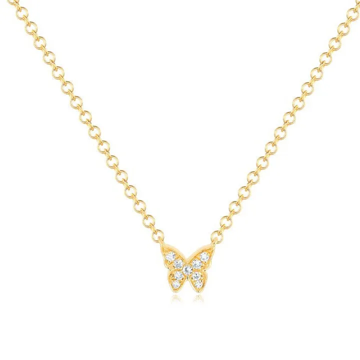 Baby Diamond Butterfly Necklace