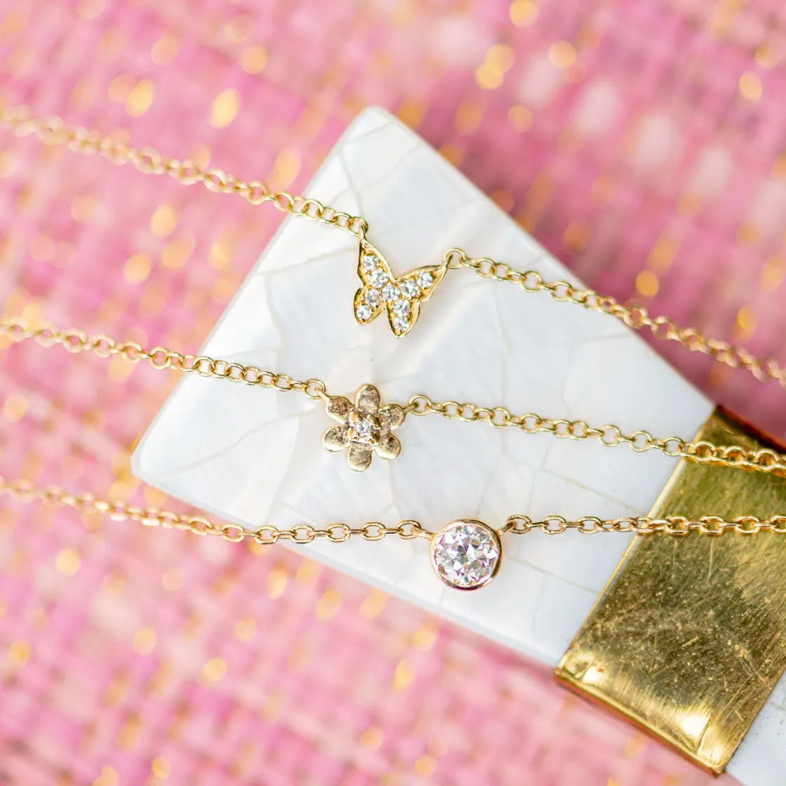 Baby Diamond Butterfly Necklace