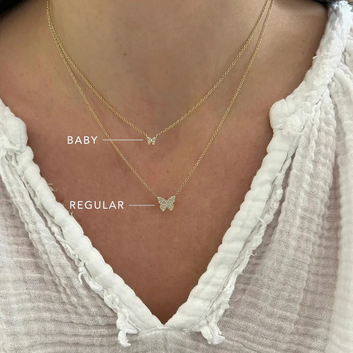 Baby Diamond Butterfly Necklace