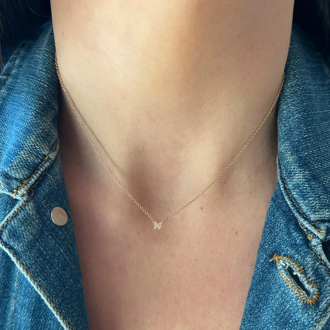 Baby Diamond Butterfly Necklace
