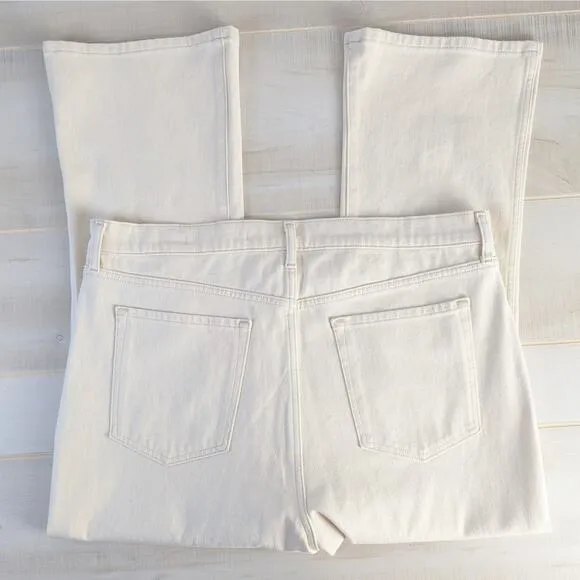 Banana Republic NWT White Ecru Wash High Rise Crop Boot Denim Jean Size 34