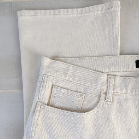 Banana Republic NWT White Ecru Wash High Rise Crop Boot Denim Jean Size 34