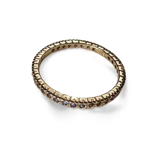 Beautiful Estate 14K White Gold Sapphire Eternity Wedding Ring Band
