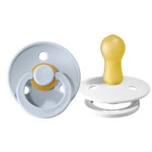 Bibs Pacifier 2 Pack: Baby Blue   White