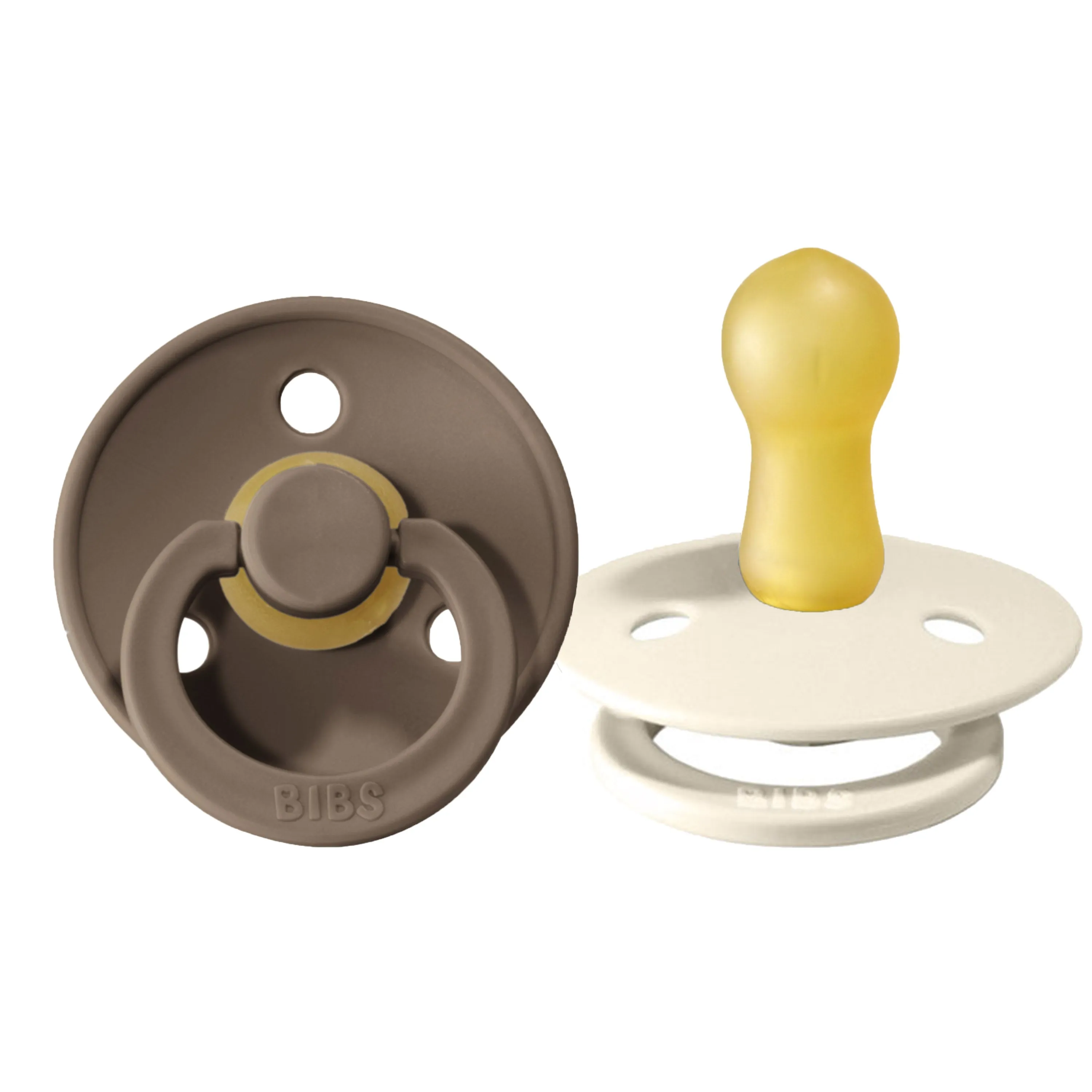 Bibs Pacifier 2 Pack: Dark Oak   Ivory