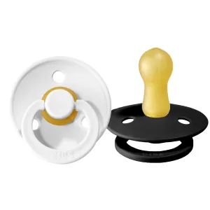 Bibs Pacifier 2 Pack: White   Black