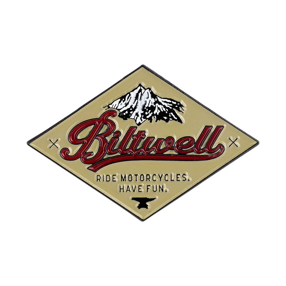 BILTWELL ENAMEL PIN [CRS RED/BEIGE]