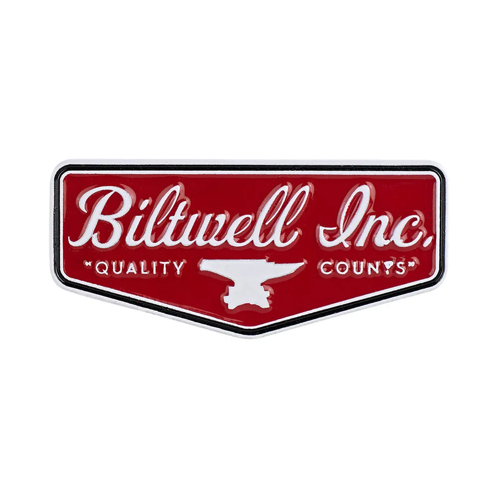 BILTWELL ENAMEL PIN [SHIELD RED/WHITE]