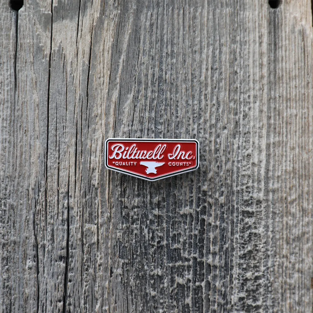 BILTWELL ENAMEL PIN [SHIELD RED/WHITE]