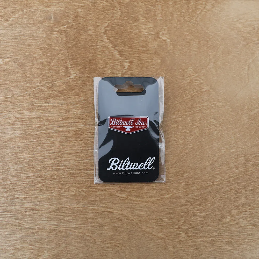 BILTWELL ENAMEL PIN [SHIELD RED/WHITE]