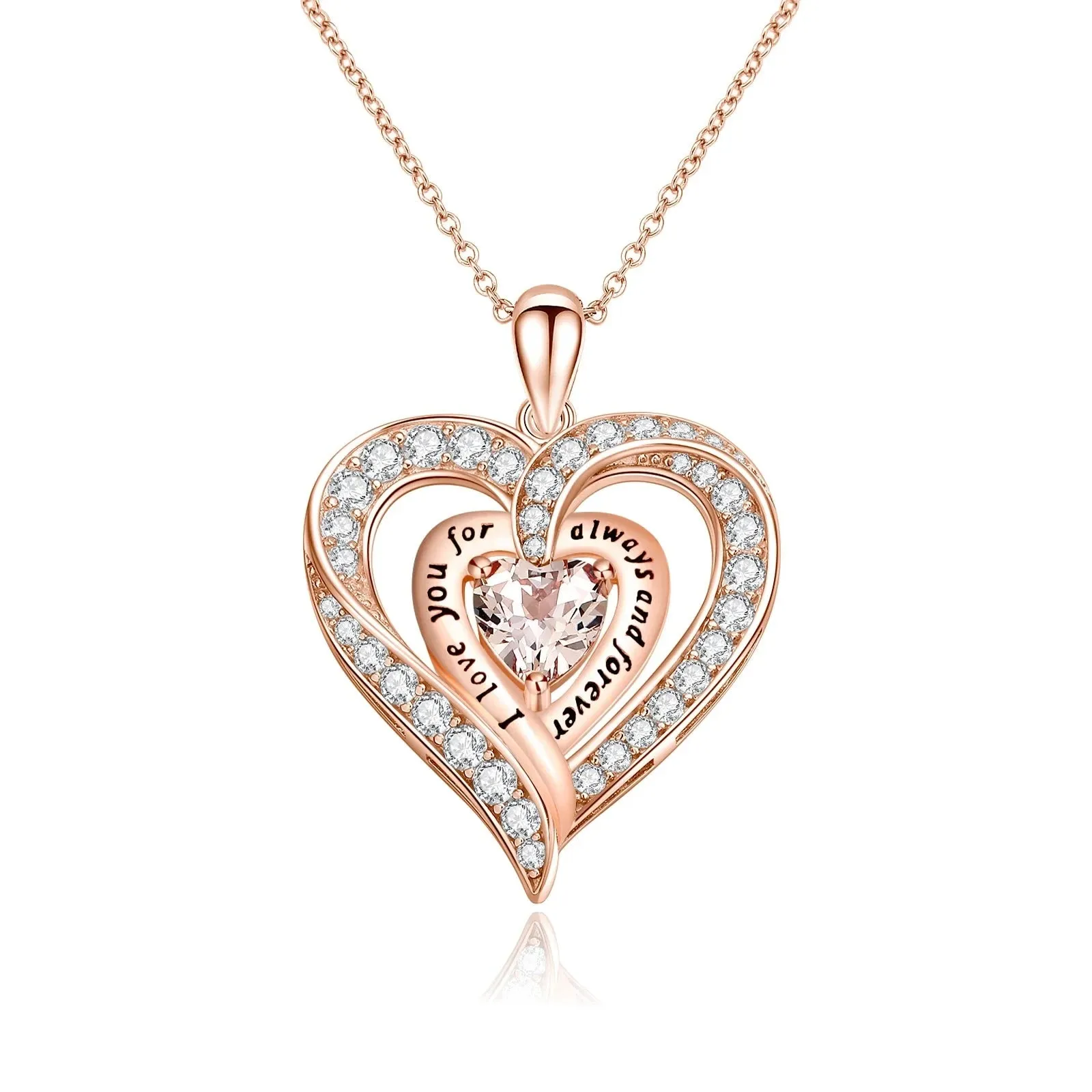 Birthstone Heart Pendant Necklace