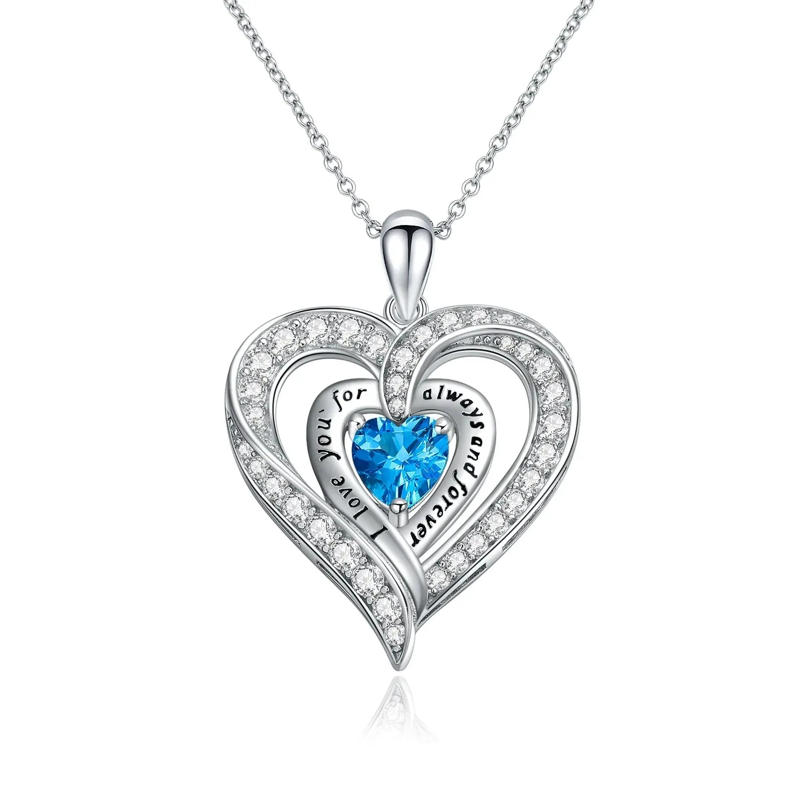 Birthstone Heart Pendant Necklace