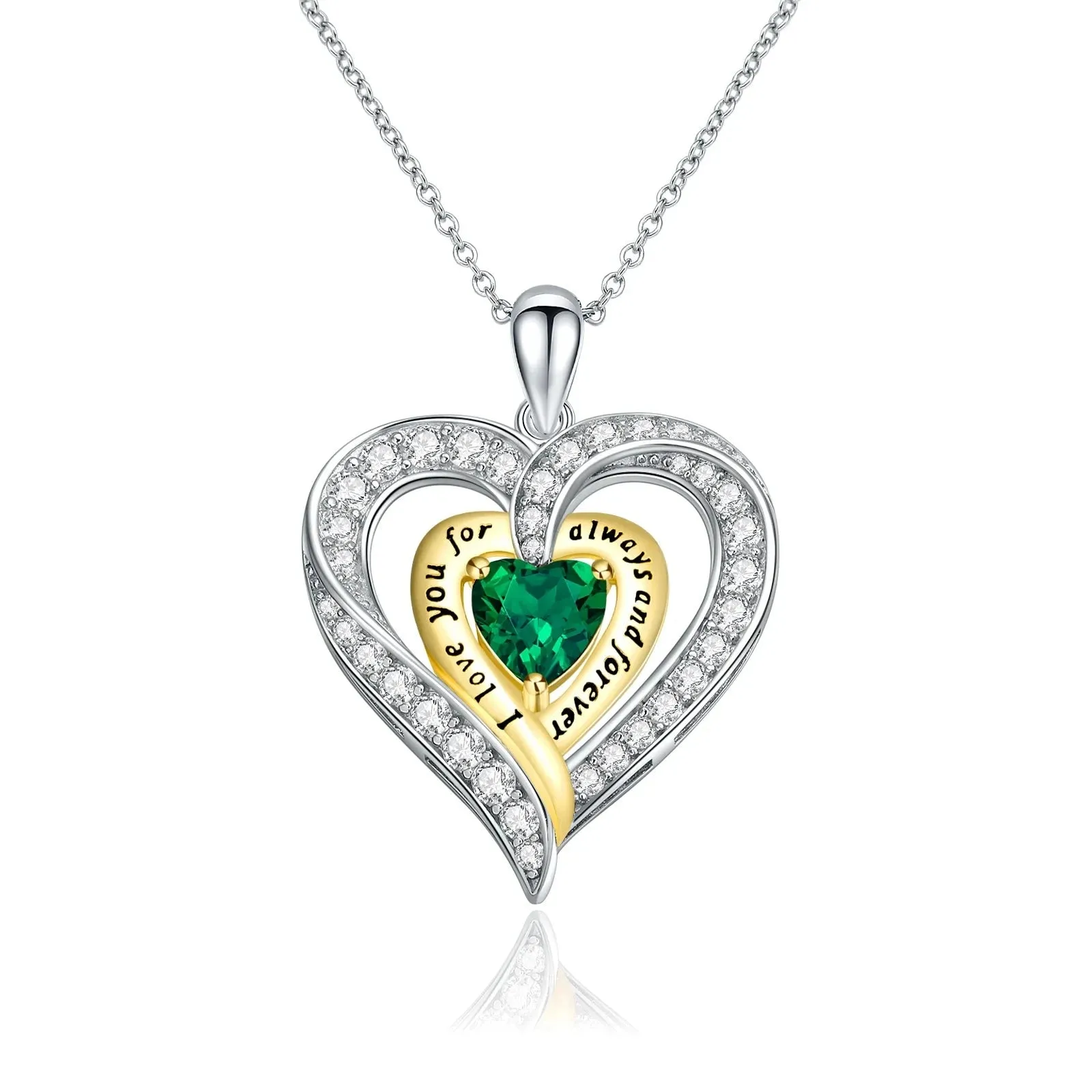 Birthstone Heart Pendant Necklace