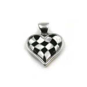 Black & White Wavy Heart Pendant