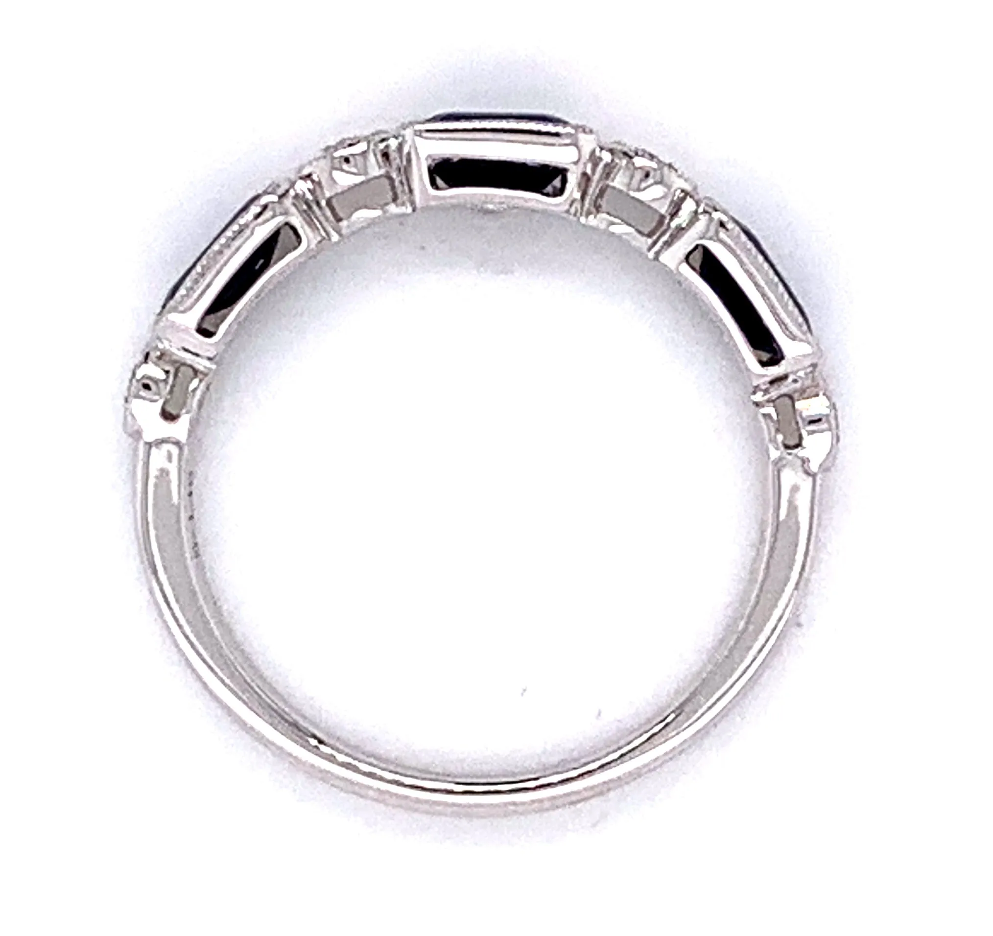 Blue Sapphire And Diamond Celebration Stackable Ring