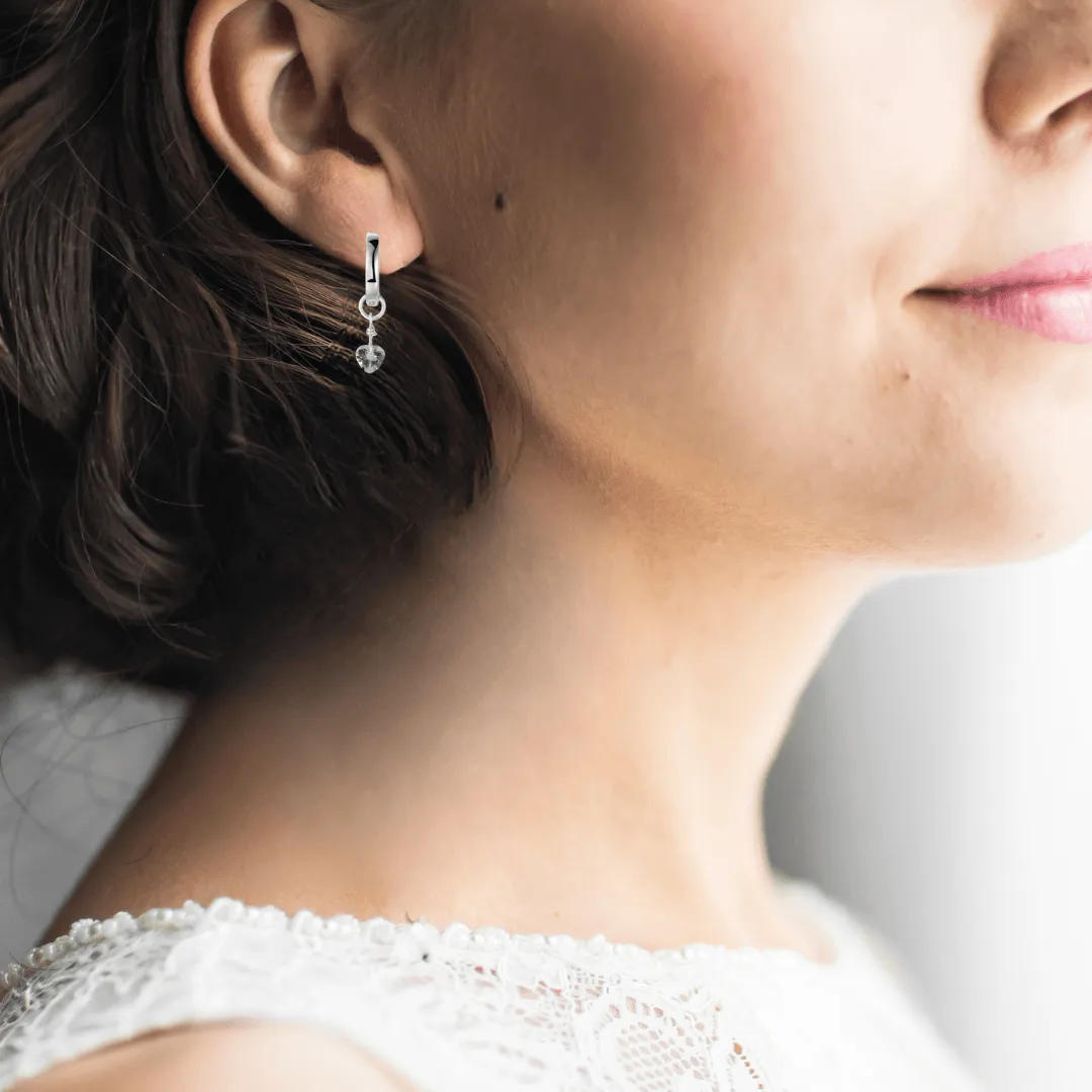 Blue Topaz Heart Earrings