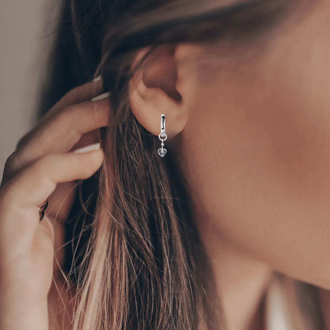 Blue Topaz Heart Earrings