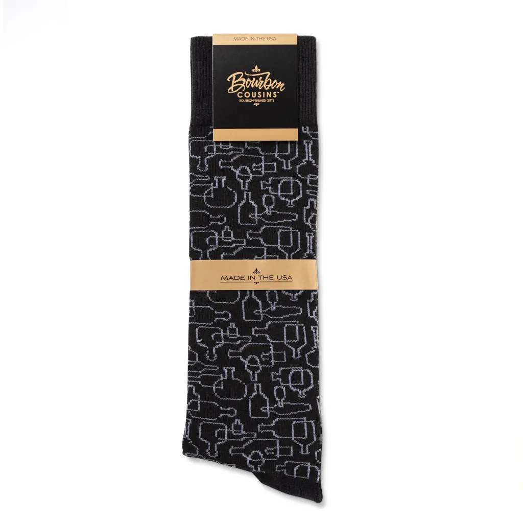 Bourbon Days© Socks | Black   Gray