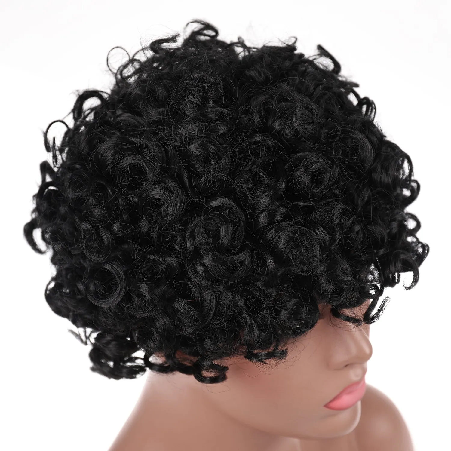 Briana | Black Short Medium Curly Synthetic Hair Wig