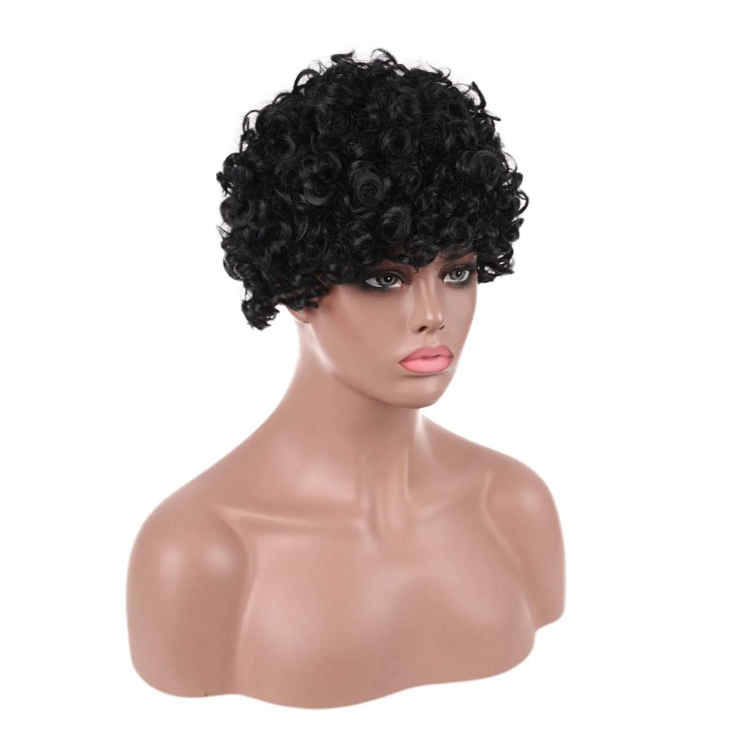 Briana | Black Short Medium Curly Synthetic Hair Wig