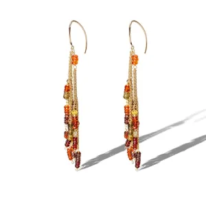 Brown Sugar Hammered Marquis Hoop Earrings