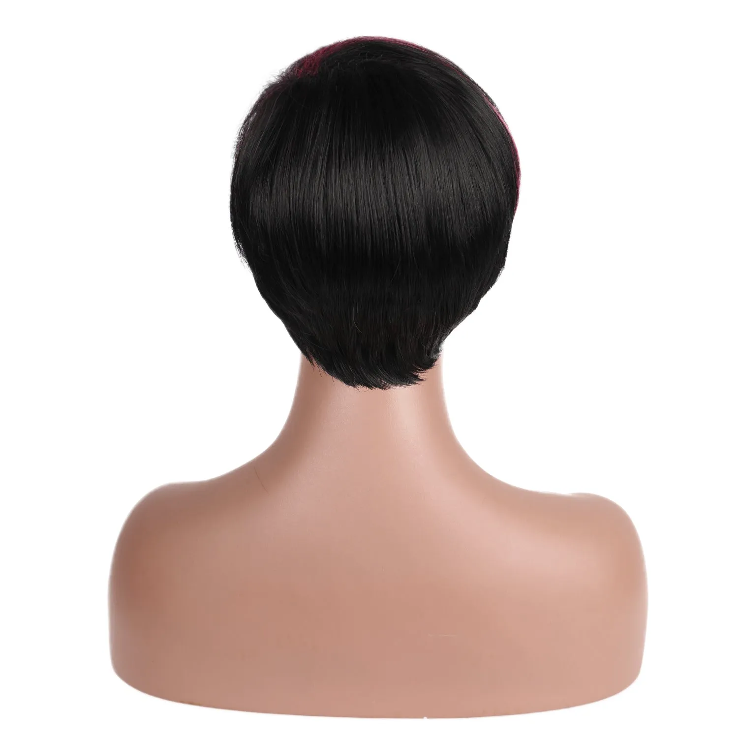 Caitlina | Purple Red Short Pixie Cut Wavy Synthetic Hair Wig with Bangs
