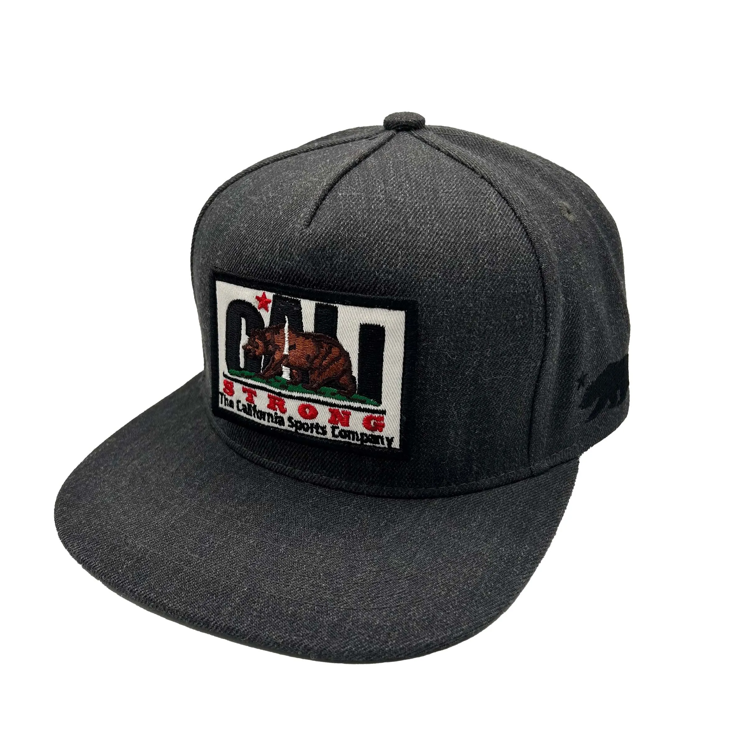 CALI Strong Original Tactical Hat Flat Bill Morale Patch Charcoal White