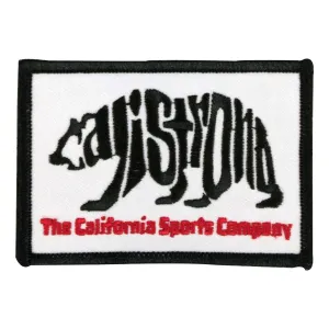 CALI Strong Word Bear White Hook-and-Loop 2x3 Morale Patch