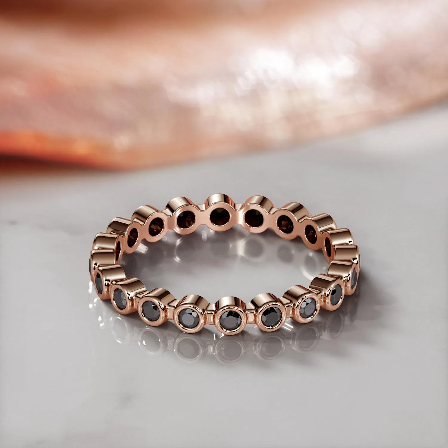 Callisto - Eternity Natural Black Diamond Wedding RIng