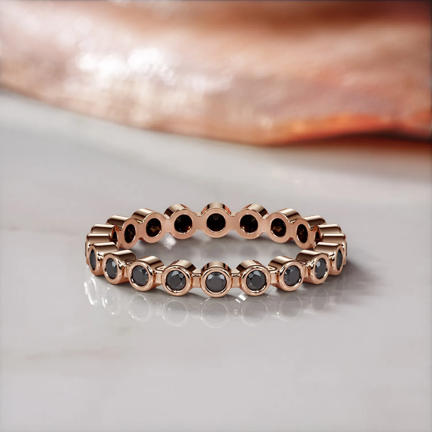 Callisto - Eternity Natural Black Diamond Wedding RIng
