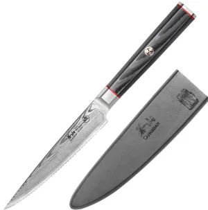 Cangshan Yari Serrated Utility with Sheath 5 inch