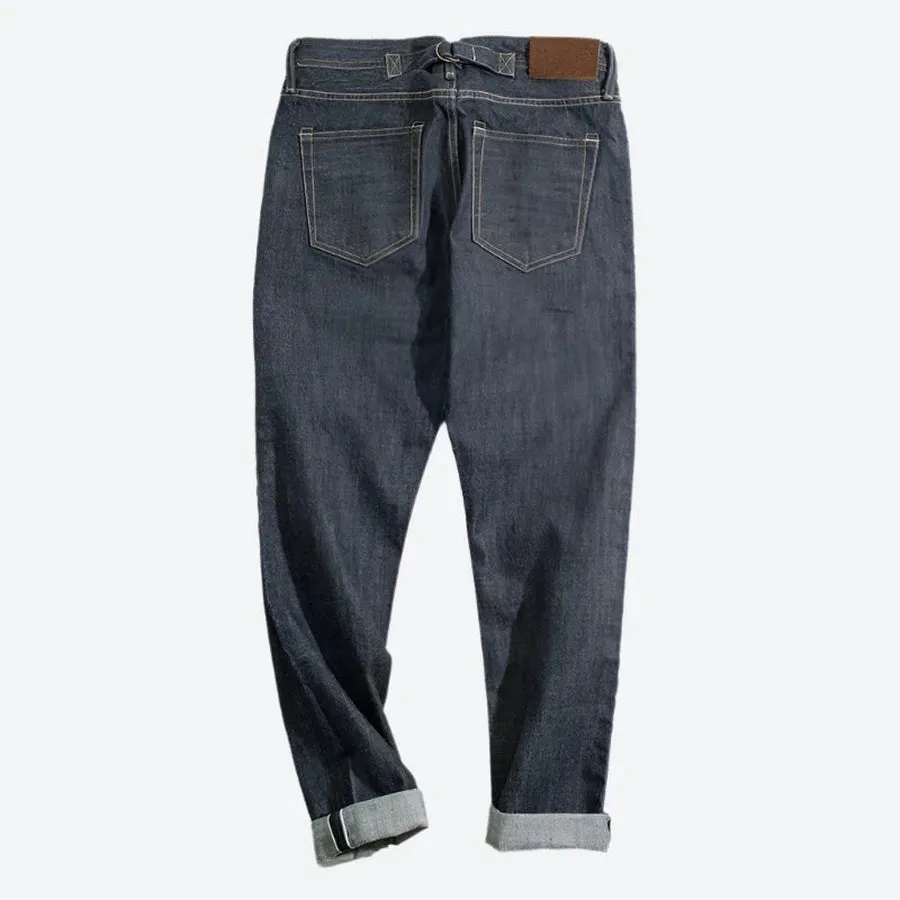 Casual Straight-Leg Rolled Denim Jeans